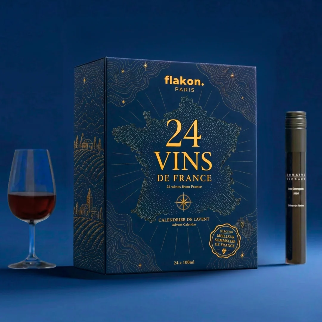 Calendrier avent 24 vins de France Flakon